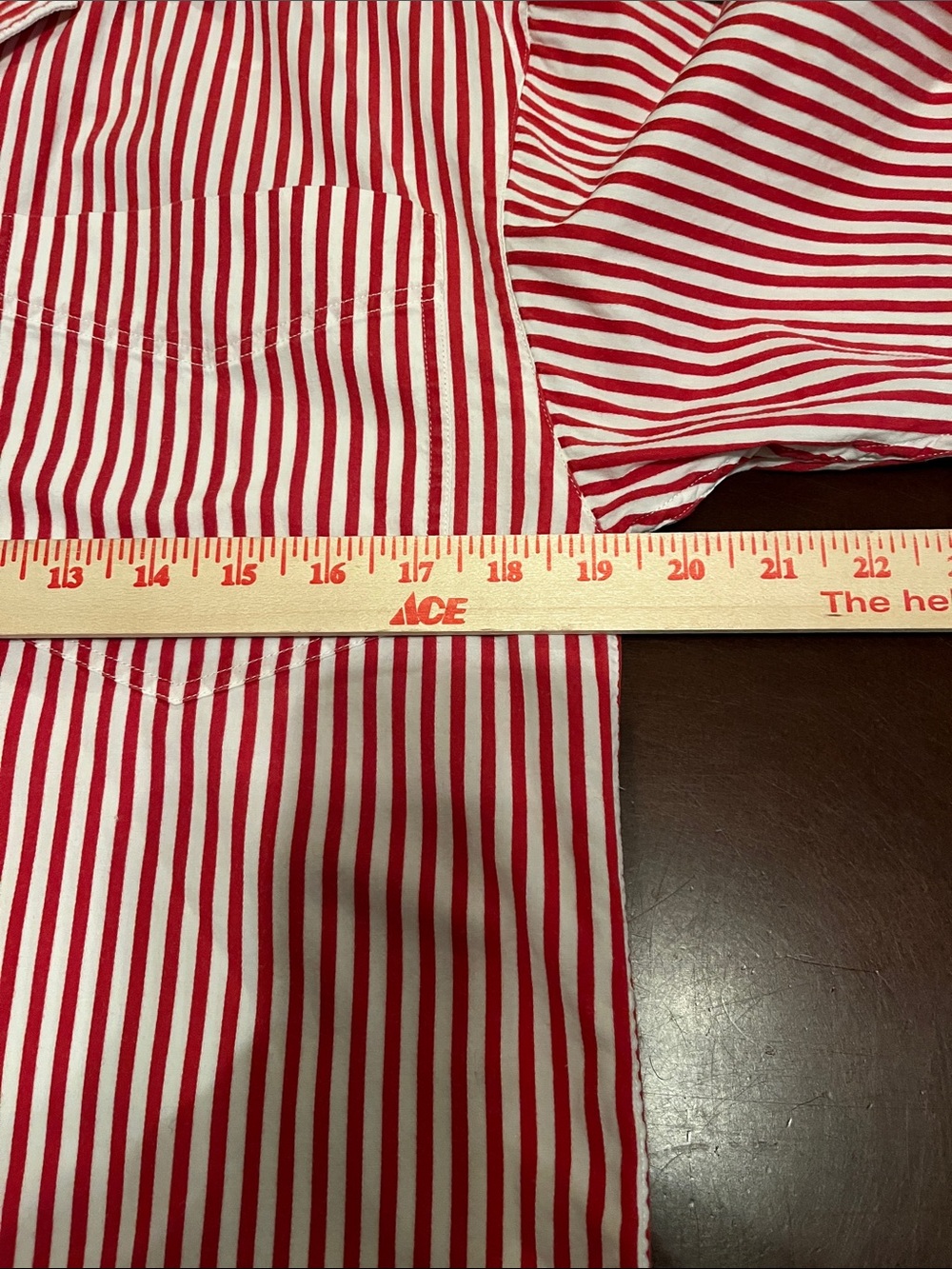 Lizsport Red & White Vertical Stripe Button-Up Blouse Y2K - Picture 7 of 8